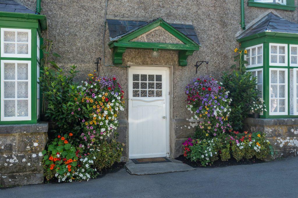 Door With Flowers in Cong in Ireland